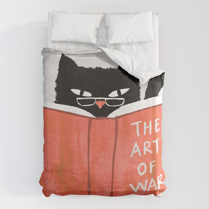 Cat reading book Duvet Cover Gallery Image 6