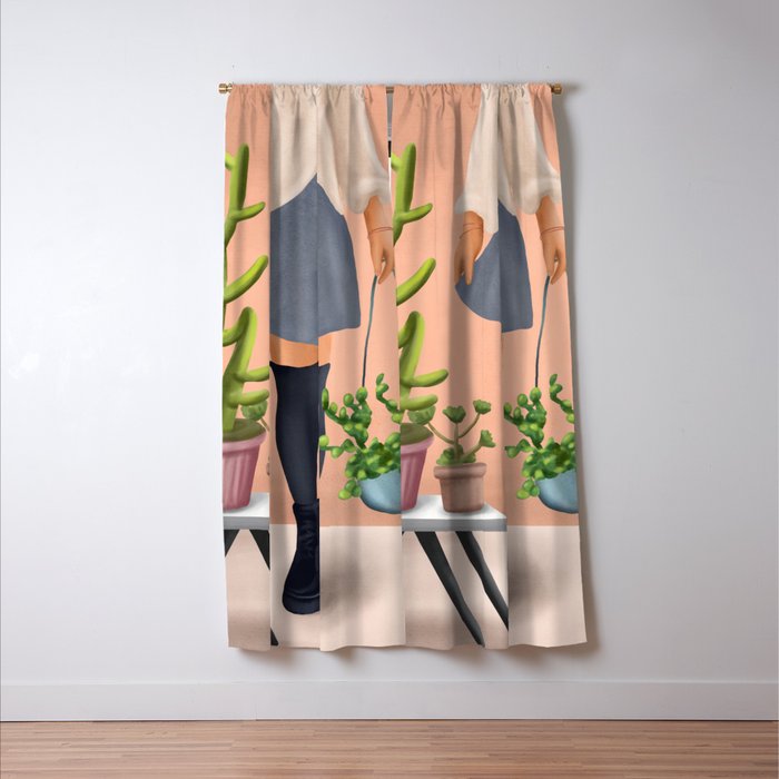 There is a house built out of stone Window Curtain Gallery Image 3