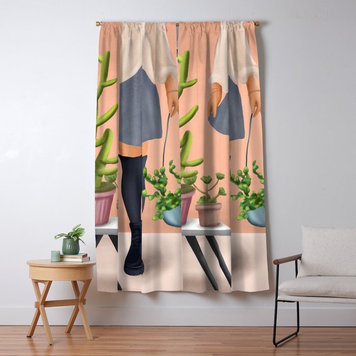 There is a house built out of stone Window Curtain Gallery Image 5