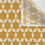 Star Tiles Pattern in Dark Mustard and Cream Wall Tapestry Gallery Image 3