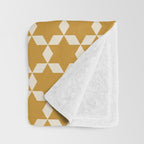 Star Tiles Pattern in Dark Mustard and Cream Throw Blanket Gallery Image 3