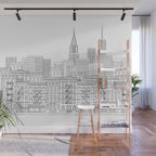 New York Hand Drawn Illustration Wall Mural Gallery Image 1