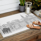 New York Hand Drawn Illustration Outdoor Rug Gallery Image 2