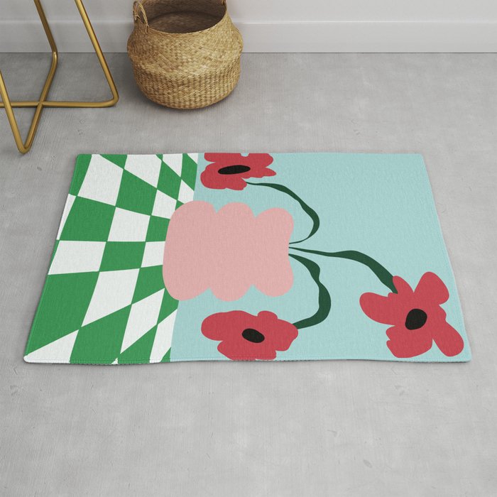 Bold clay florals Rug Gallery Image 1