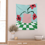 Bold clay florals Wall Tapestry Gallery Image 2