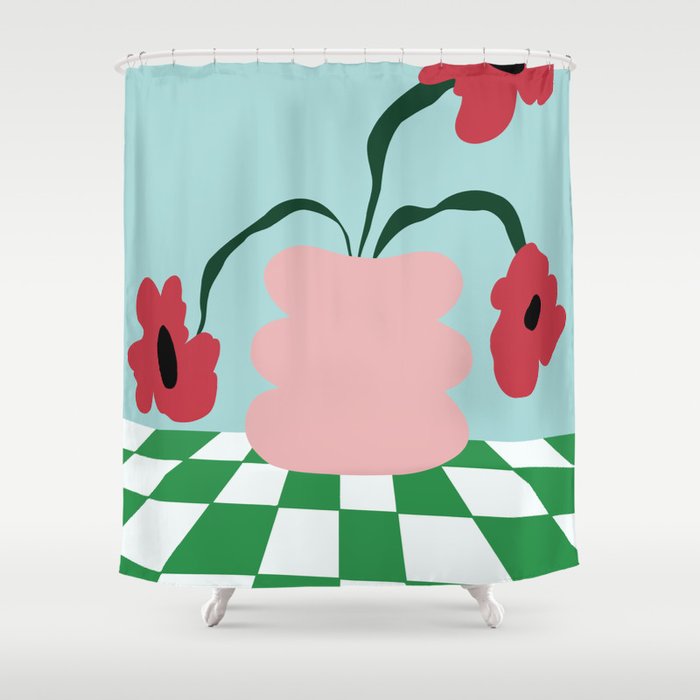 Bold clay florals Shower Curtain Gallery Image 1