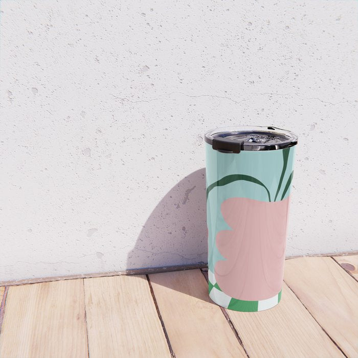 Bold clay florals Travel Mug Gallery Image 4