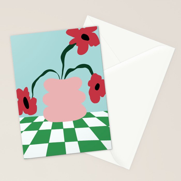 Bold clay florals Stationery Card Gallery Image 2