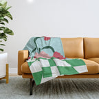 Bold clay florals Throw Blanket Gallery Image 1