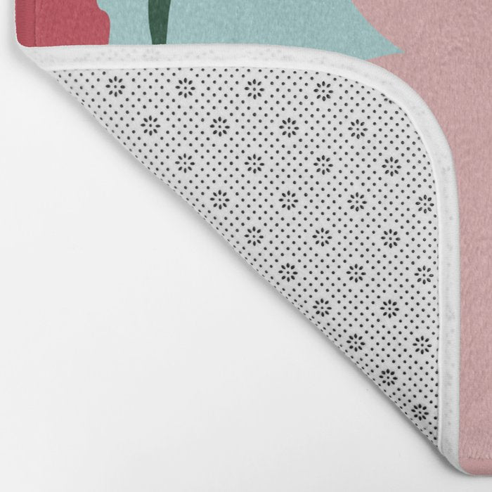 Bold clay florals Bath Mat Gallery Image 2