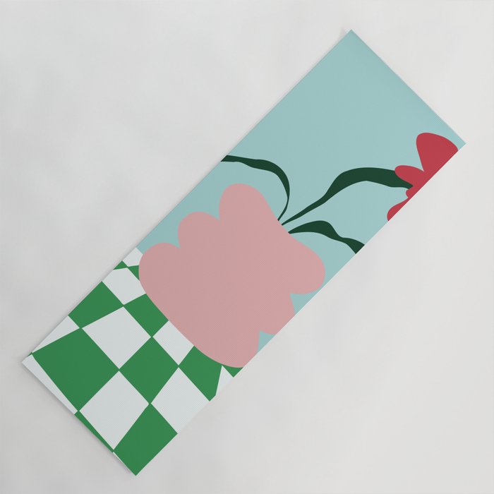 Bold clay florals Yoga Mat Gallery Image 1