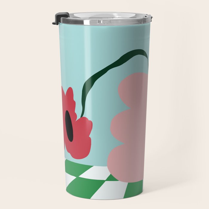 Bold clay florals Travel Mug Gallery Image 3