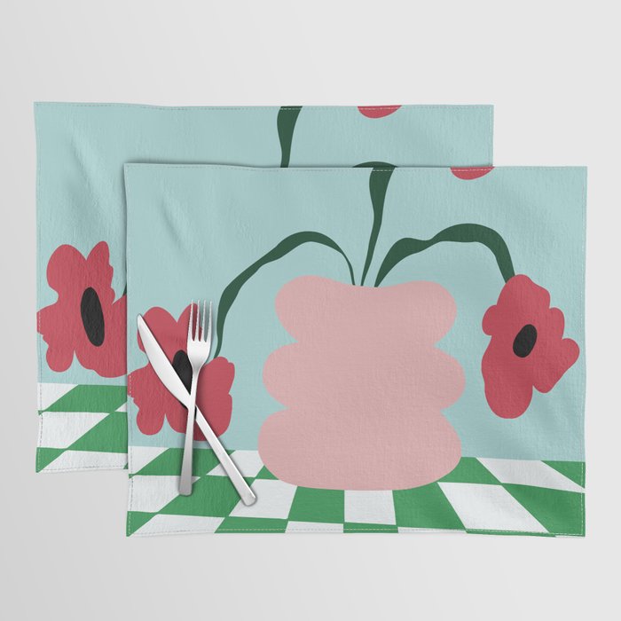 Bold clay florals Placemat Gallery Image 1