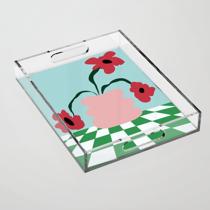 Bold clay florals Acrylic Tray Gallery Image 1