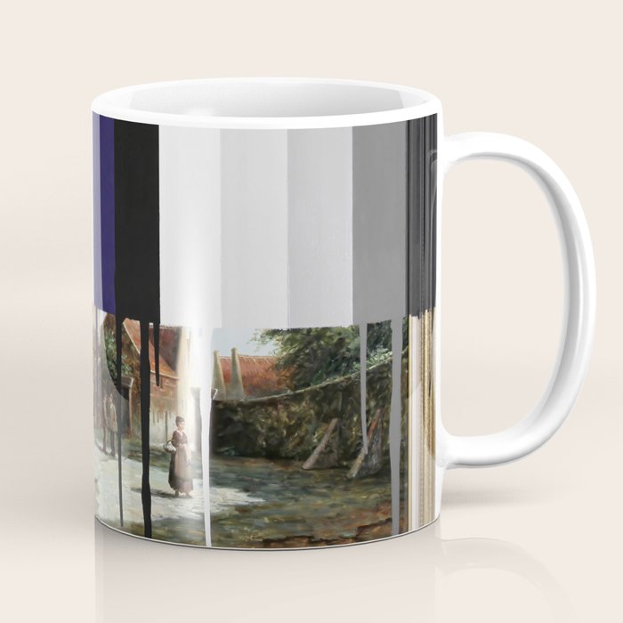 Garage Sale Painting of Peasants with Color Bars Coffee Mug Gallery Image 1