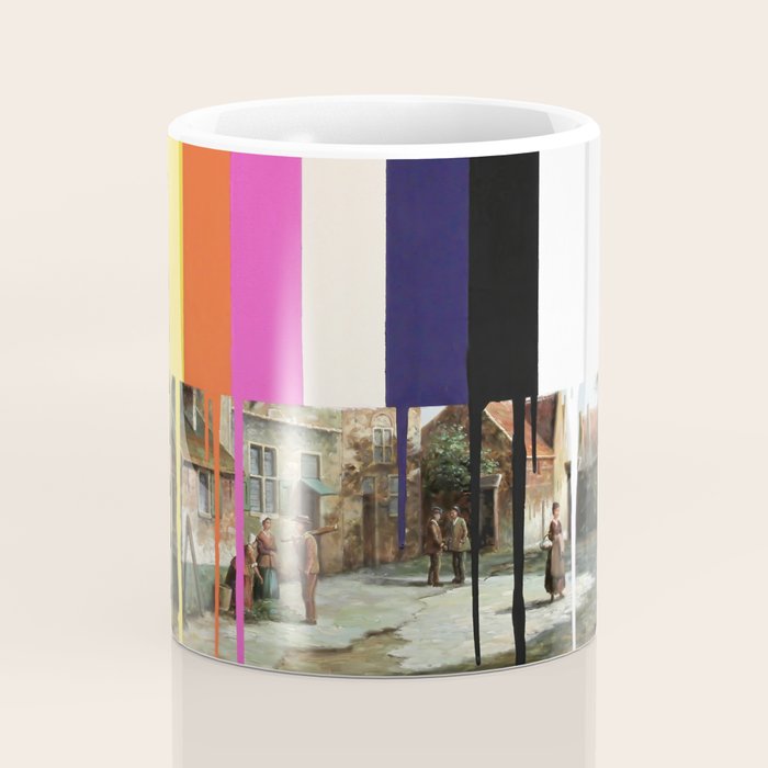 Garage Sale Painting of Peasants with Color Bars Coffee Mug Gallery Image 4