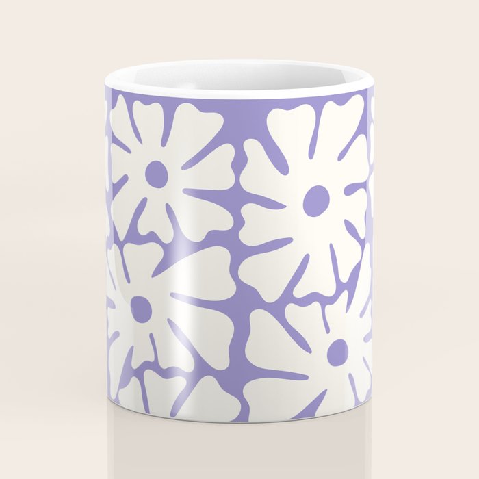 Mid-Century Flowers in Blue & White Coffee Mug Gallery Image 4