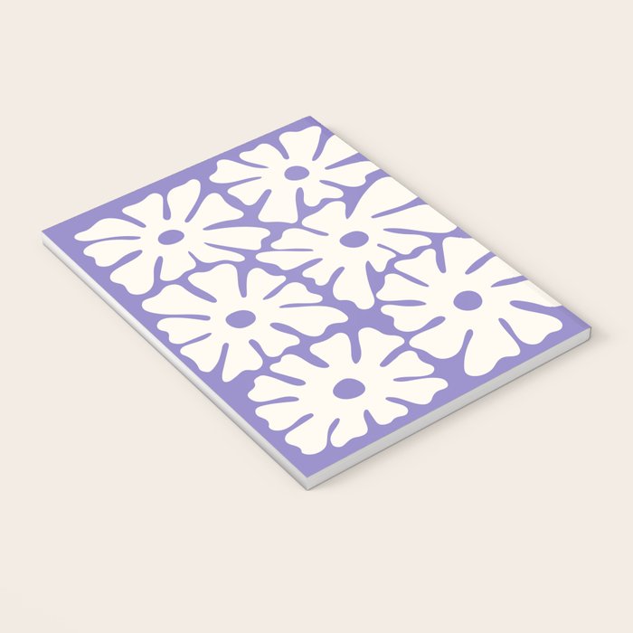 Mid-Century Flowers in Blue & White Notebook Gallery Image 3