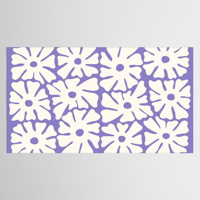 Mid-Century Flowers in Blue & White Tablecloth Gallery Image 2