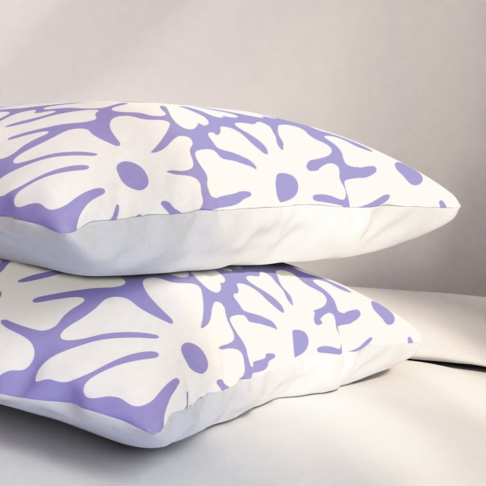 Mid-Century Flowers in Blue & White Pillow Sham Gallery Image 3