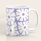 Mid-Century Flowers in Blue & White Coffee Mug Gallery Image 1