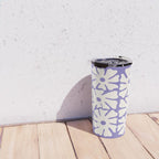 Mid-Century Flowers in Blue & White Travel Mug Gallery Image 4