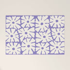 Mid-Century Flowers in Blue & White Welcome Mat Gallery Image 1
