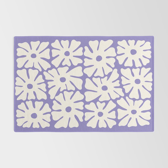 Mid-Century Flowers in Blue & White Rug Gallery Image 2