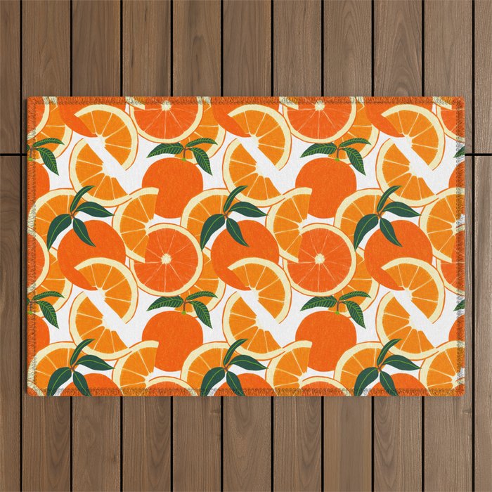 Orange Harvest - White Outdoor Rug Gallery Image 1
