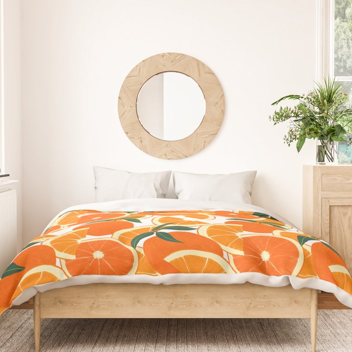 Orange Harvest - White Duvet Cover Gallery Image 3