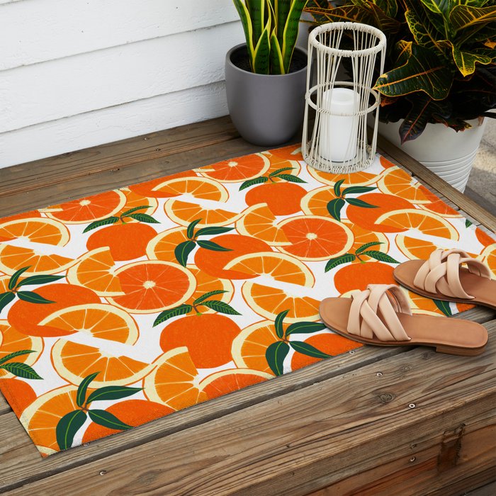 Orange Harvest - White Outdoor Rug Gallery Image 2