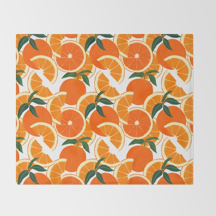 Orange Harvest - White Throw Blanket Gallery Image 2