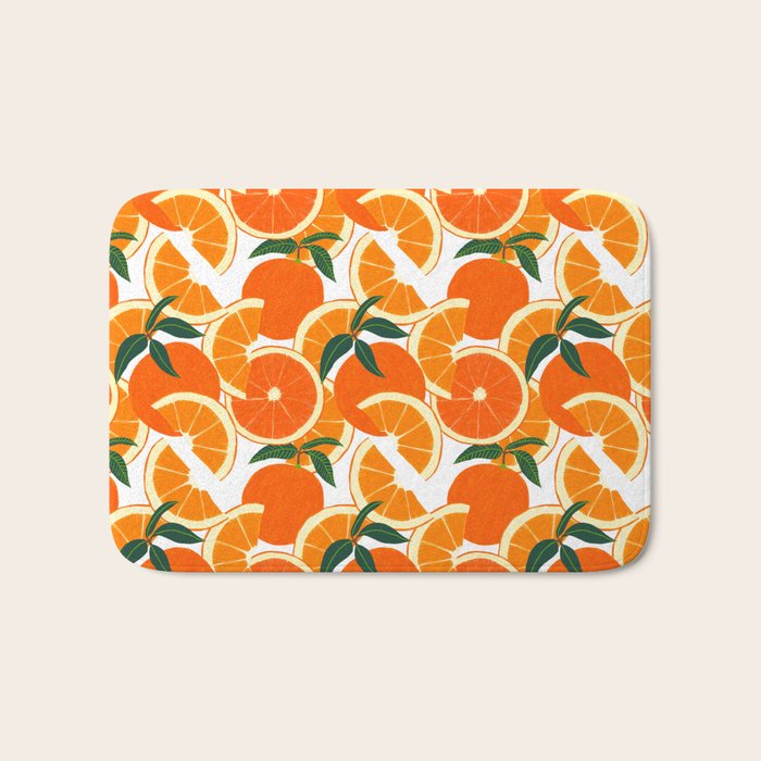 Orange Harvest - White Bath Mat Gallery Image 1
