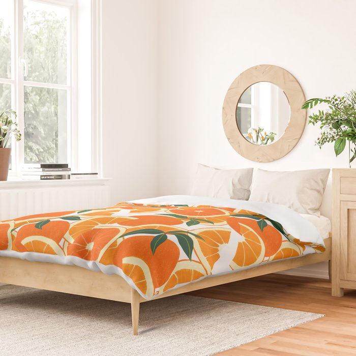 Orange Harvest - White Duvet Cover Gallery Image 2