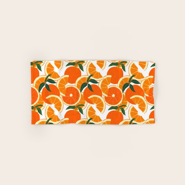 Orange Harvest - White Bath Towel Gallery Image 1