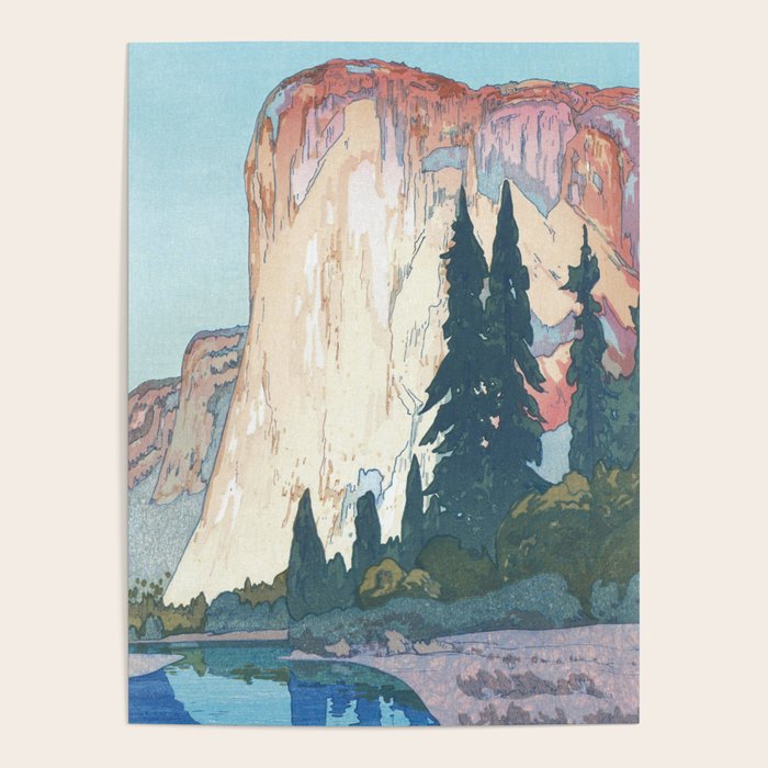 Hiroshi Yoshida, El Capitan Yosemite California United States Of America - Vintage Japanese Woodblock Print Art Poster Gallery Image 4