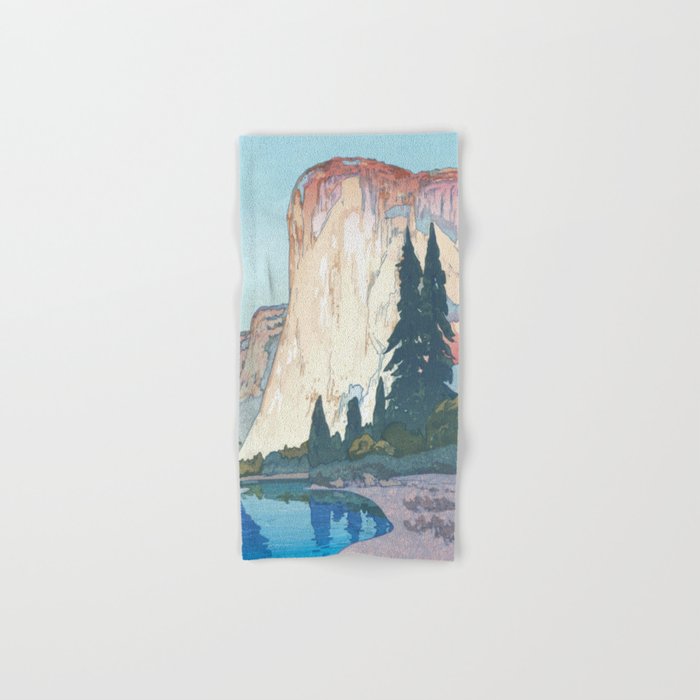 Hiroshi Yoshida, El Capitan Yosemite California United States Of America - Vintage Japanese Woodblock Print Art Bath Towel Gallery Image 1
