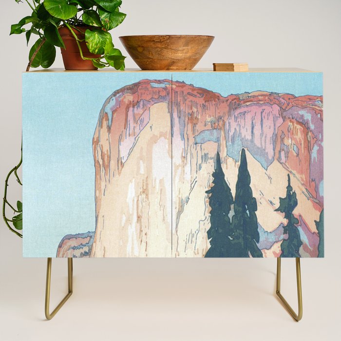 Hiroshi Yoshida, El Capitan Yosemite California United States Of America - Vintage Japanese Woodblock Print Art Credenza Gallery Image 1