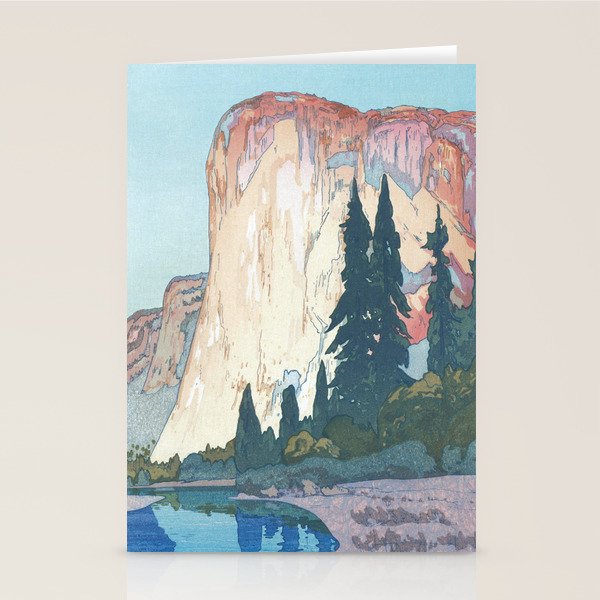 Hiroshi Yoshida, El Capitan Yosemite California United States Of America - Vintage Japanese Woodblock Print Art Stationery Card Gallery Image 1