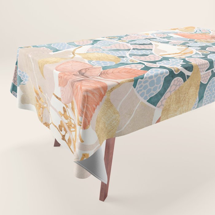 Coral Spring Garden Tablecloth Gallery Image 1