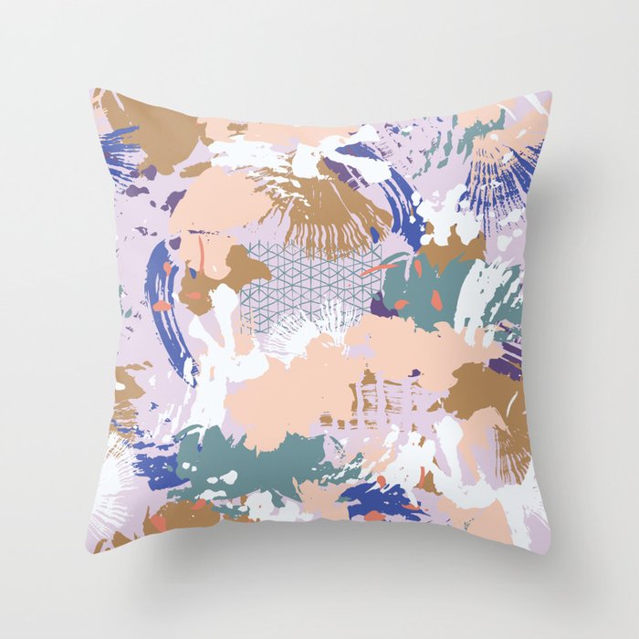 Abstract brush stroke madness Throw Pillow Gallery Image 6