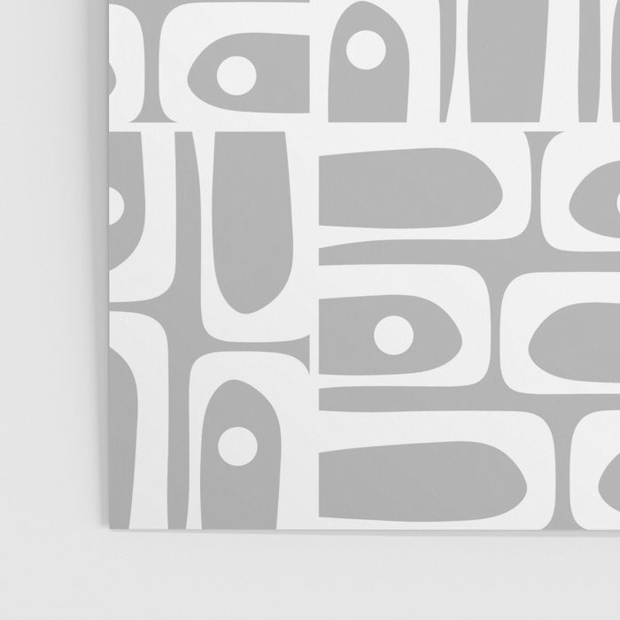 Mid Century Modern Geometric Abstract Minimalist Piquet Multi Pattern in Gray and White Poster Gallery Image 3