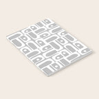 Mid Century Modern Geometric Abstract Minimalist Piquet Multi Pattern in Gray and White Notebook Gallery Image 2