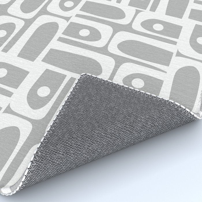 Mid Century Modern Geometric Abstract Minimalist Piquet Multi Pattern in Gray and White Rug Gallery Image 4