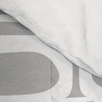 Mid Century Modern Geometric Abstract Minimalist Piquet Multi Pattern in Gray and White Comforter Gallery Image 4