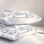 Mid Century Modern Geometric Abstract Minimalist Piquet Multi Pattern in Gray and White Pillow Sham Gallery Image 3