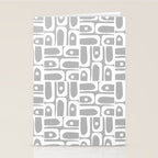 Mid Century Modern Geometric Abstract Minimalist Piquet Multi Pattern in Gray and White Stationery Card Gallery Image 2