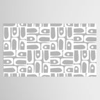 Mid Century Modern Geometric Abstract Minimalist Piquet Multi Pattern in Gray and White Tablecloth Gallery Image 2