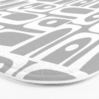 Mid Century Modern Geometric Abstract Minimalist Piquet Multi Pattern in Gray and White Bath Mat Gallery Image 3