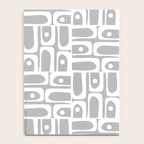 Mid Century Modern Geometric Abstract Minimalist Piquet Multi Pattern in Gray and White Notebook Gallery Image 4